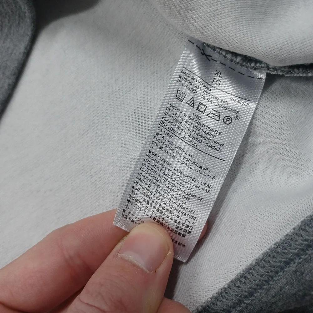 Banana Republic Sweater Mens XL Gray 1/4‎ Zip Hooded Preppy Casual